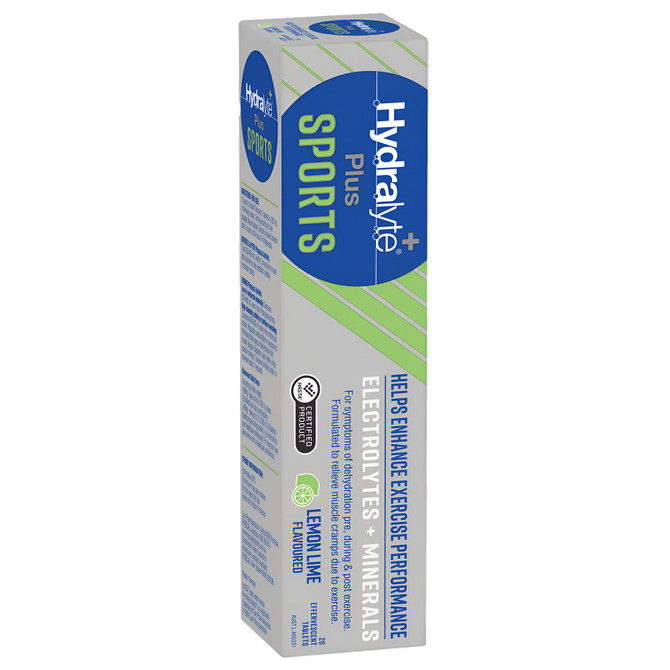 Hydralyte Plus Sports Lemon Lime Flavoured 20 Effervescent Tablets