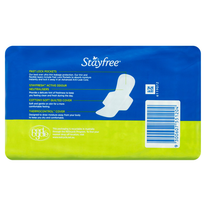 Stayfree Ultra Thin Regular Pads With Wings 20 Pack