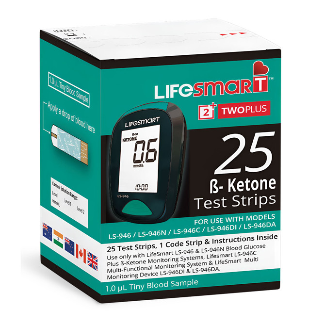 LifeSmart Two Plus B-Ketone Test Strips 25
