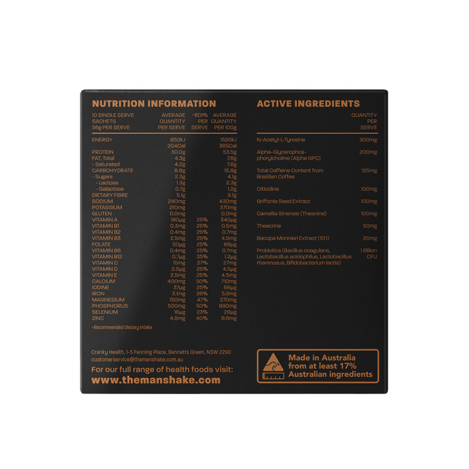 The Man Shake Go Espresso 56g - 10 packs