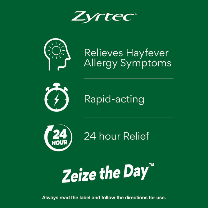 Zyrtec Rapid Acting Hayfever Allergy Relief Antihistamine Liquid Capsules 10 Pack