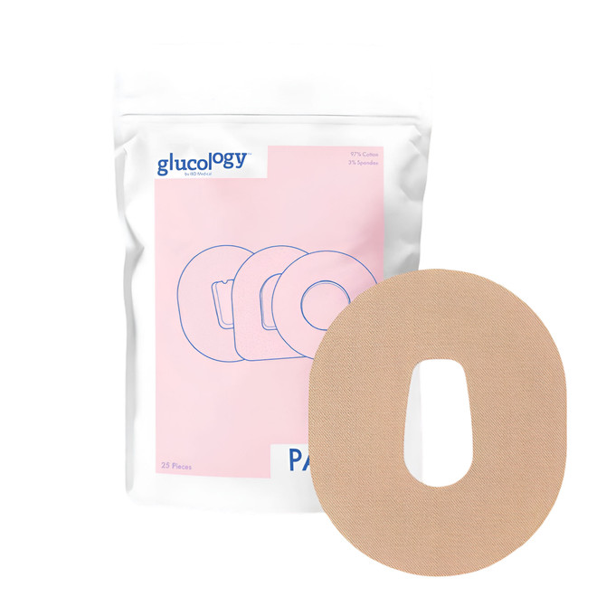Glucology CGM Patches for Dexcom G6 Beige 25 Pack