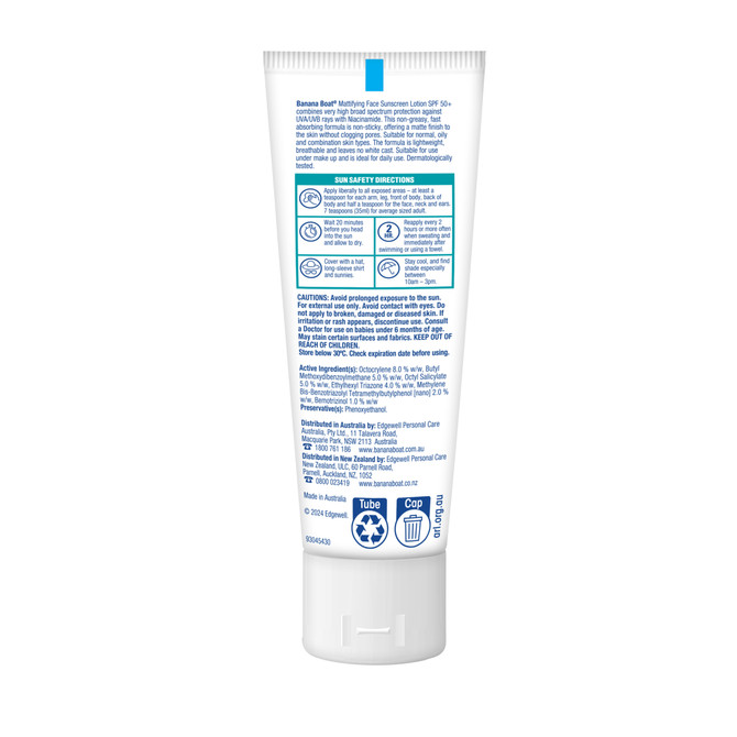 Banana Boat Mattifying Face Sunscreen Lotion SPF50+ 75mL