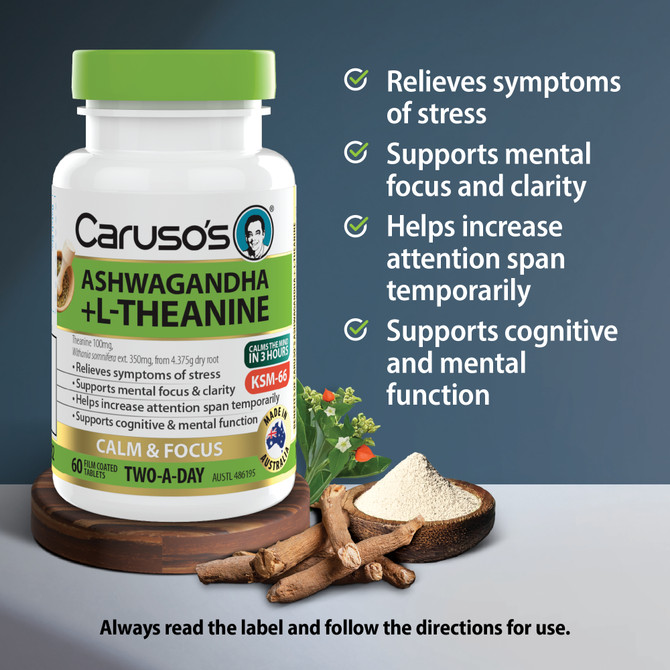 Caruso's Ashwagandha + L-Theanine 60 Tablets