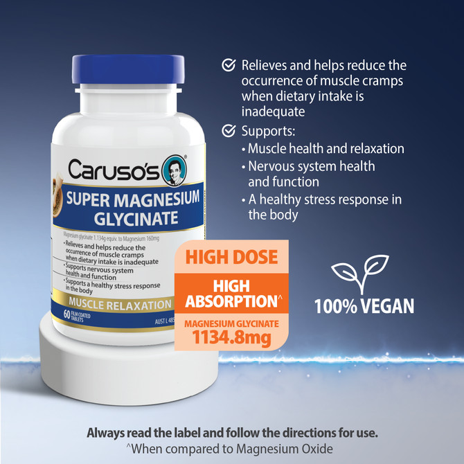 Caruso's Super Magnesium Glycinate 120 Tablets