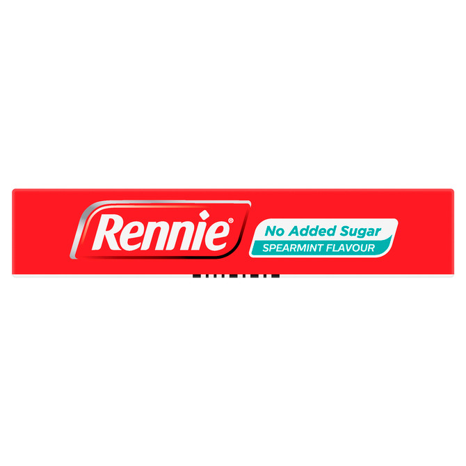 Rennie No Added Sugar Indigestion and Heartburn Relief Spearmint, 24 Chewable Tablets