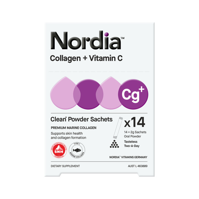 Nordia Collagen + Vitamin C Clean Unflavoured Powder 14 x 2g Sachets