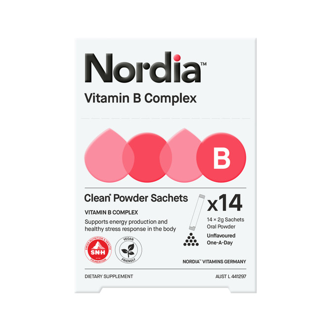 Nordia Vitamin B Complex Clean Unflavoured Powder 14 x 2g Sachets