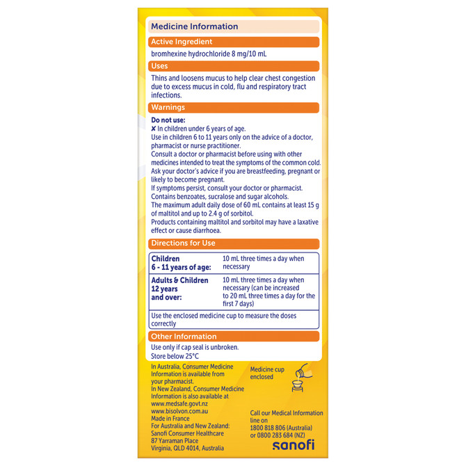 Bisolvon Chesty Liquid 200mL