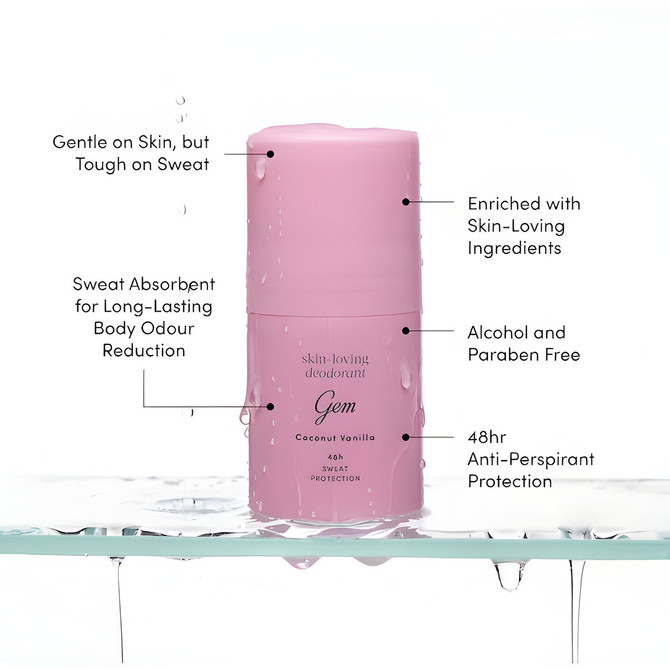 Gem Deodorant Roll On Antiperspirant Coconut & Vanilla 50ml