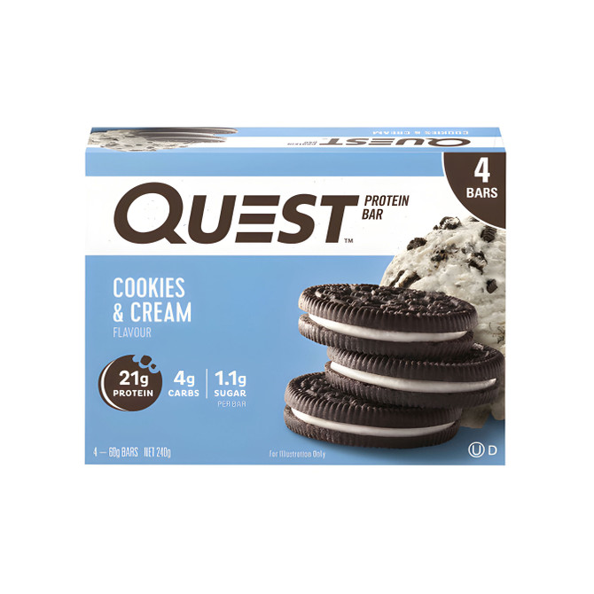 Quest Protein Bar Cookies & Cream 60g 4 Pack