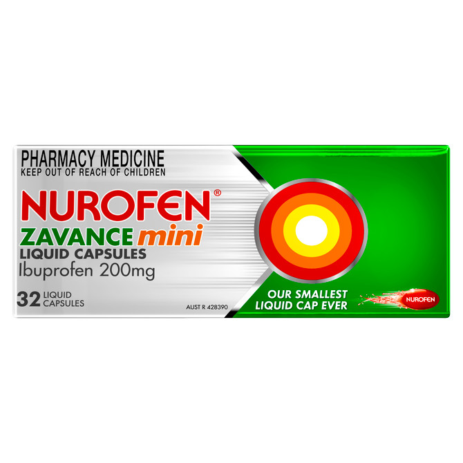 Nurofen Zavance Mini Liquid Capsules Ibuprofen 200mg Pain Relief 32s