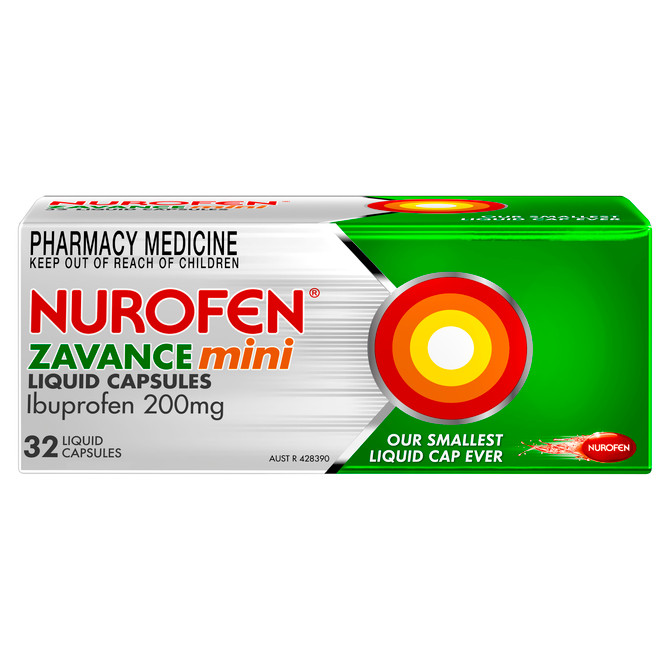 Nurofen Zavance Mini Liquid Capsules Ibuprofen 200mg Pain Relief 32s