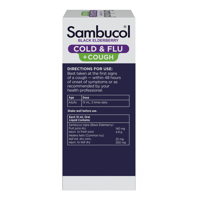 Sambucol Black Elderberry Cold & Flu + Cough Liquid 250mL
