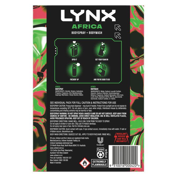 LYNX GIFTSET DUO AFRICA R25 565 ML