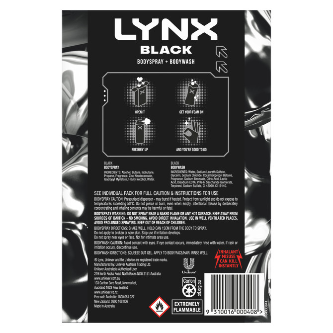 LYNX GIFTSET DUO BLACK R25 565 ML