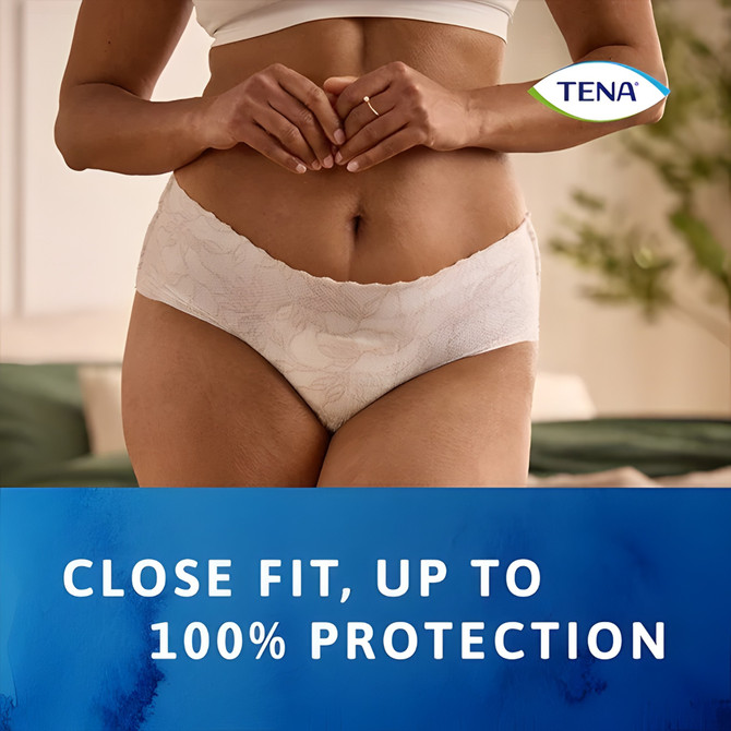 TENA Discreet Women's Low Waist Underwear White Medium 12 Pack