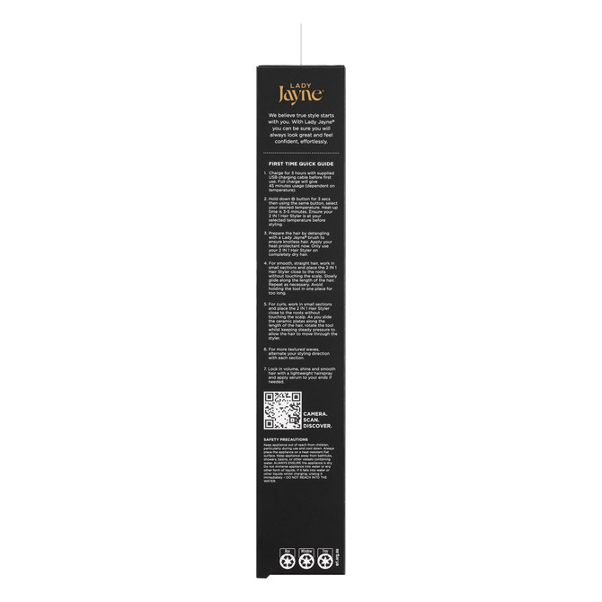 Lady Jayne Salon Pro Rechargeable 2 in 1 Hair Styler