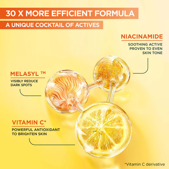 Garnier Vitamin C Brightening Serum with Melasyl 30mL, Advanced Dark Spot Treatment
