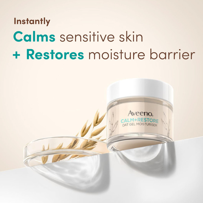 Aveeno Calm + Restore Nourishing Oat Cleanser for Sensitive Skin Face Cleanser 200mL – Fragrance Free, Hydrating