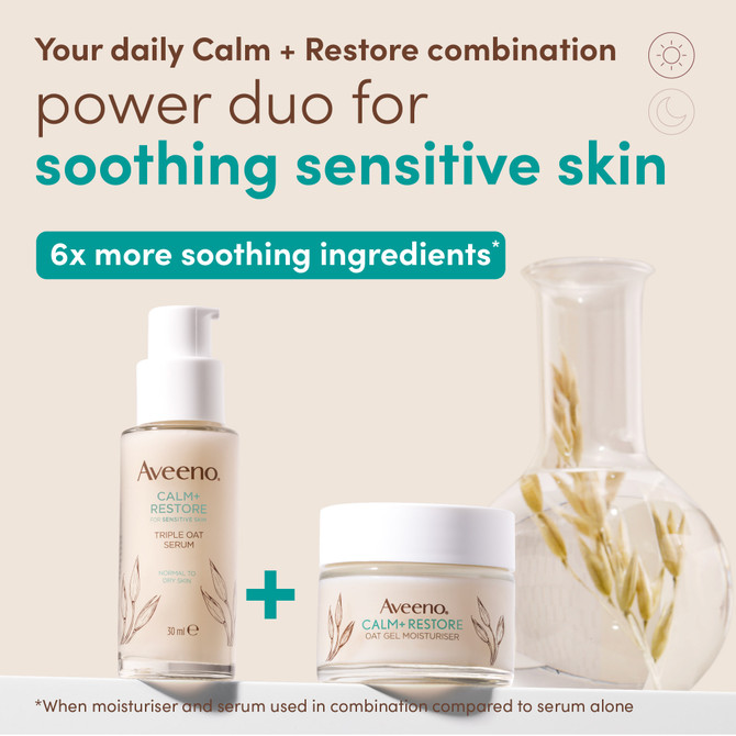 Aveeno Calm + Restore Nourishing Oat Cleanser for Sensitive Skin Face Cleanser 200mL – Fragrance Free, Hydrating