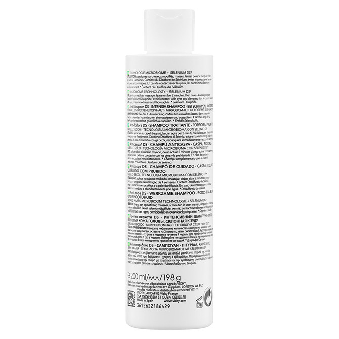 Dercos by Vichy Anti-Dandruff DS Shampoo for Dry Hair & Sensitive Scalp 200ml