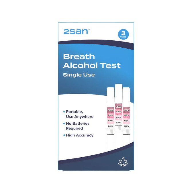 2San Single Use Breath Alcohol Test 3 Pack