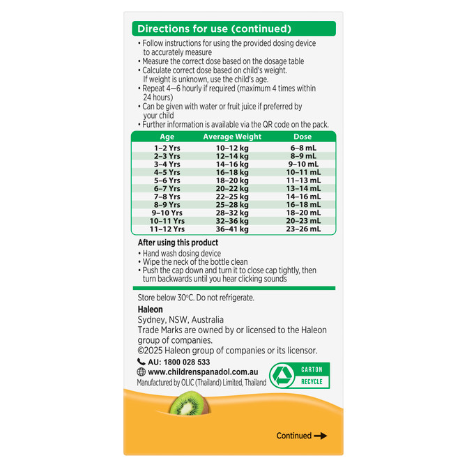 Panadol Ch Sus Tut 1-5y 24mg/ml 1x200ml