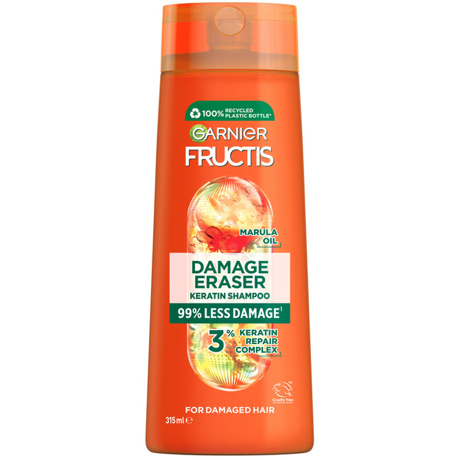 Garnier Fructis Damage Eraser Keratin Shampoo for Very Damaged and Split Hair 315ml