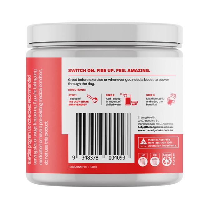 The Lady Shake Burn + Energy Mango Passionfruit 160g