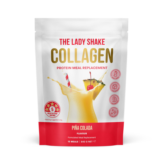 The Lady Shake High Protein Collagen Pina Colada Meal Replacement Shake 840g