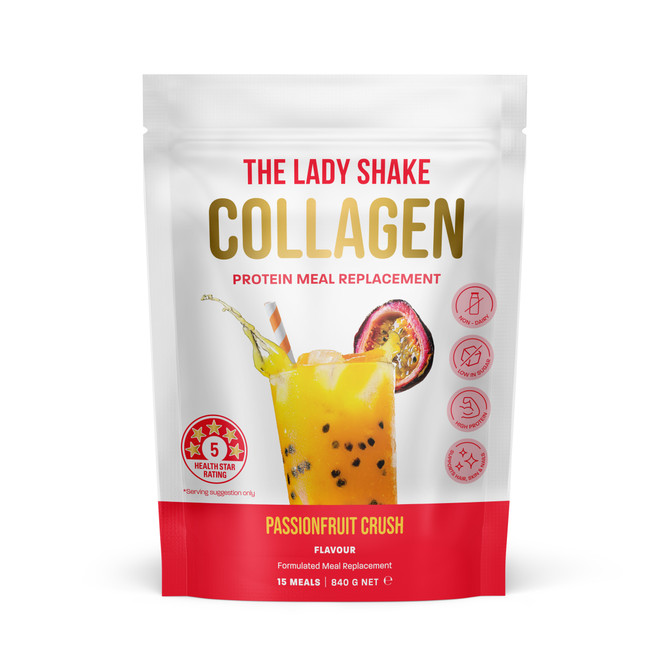 The Lady Shake High Protein Collagen Passionfruit Meal Replacement Shake 840g