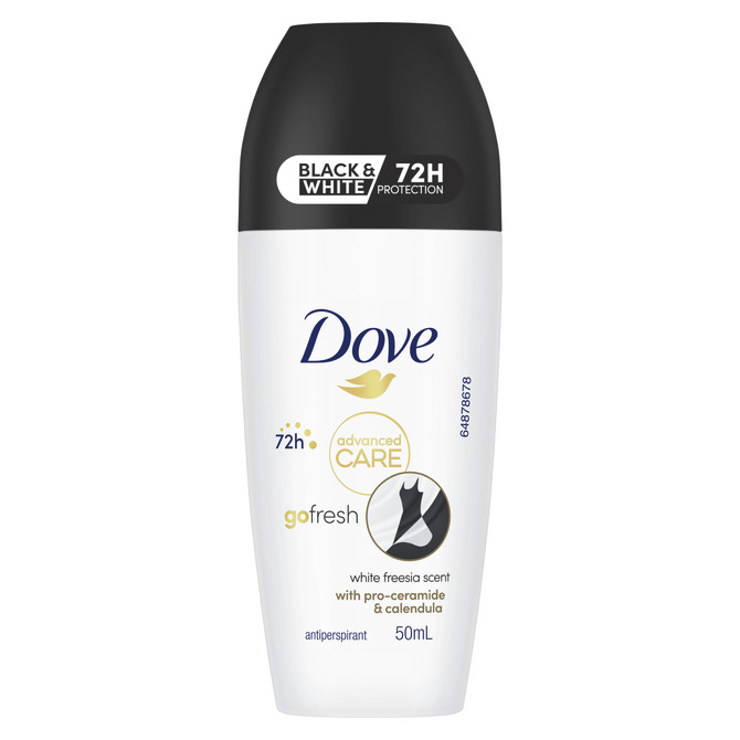 Dove Advanced Care Deodorant Roll On 72HR Protection Black & White Roll On with pro-ceramide & calendula 50 ml