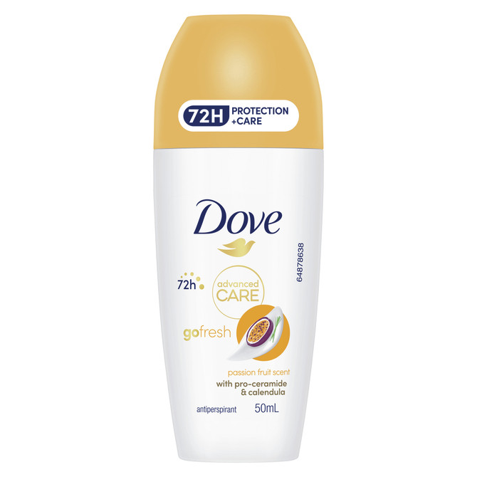 Dove Advanced Care Deodorant Roll On 72HR Protection Passionfruit Roll On with pro-ceramide & calendula 50 ml