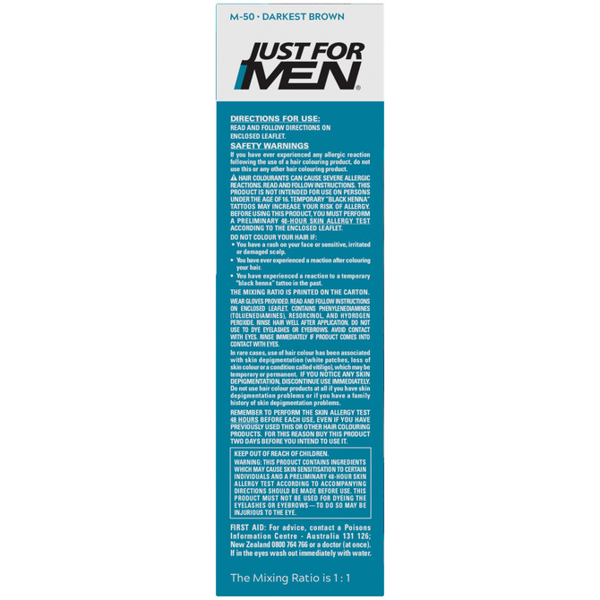 Just for Men Moustache & Beard Brush-In Colour Gel Darkest Brown