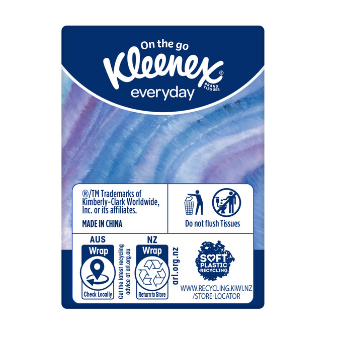 Kleenex Everyday Ultra Soft Pocket Pack 3 Ply Facial Tissues Single Pack