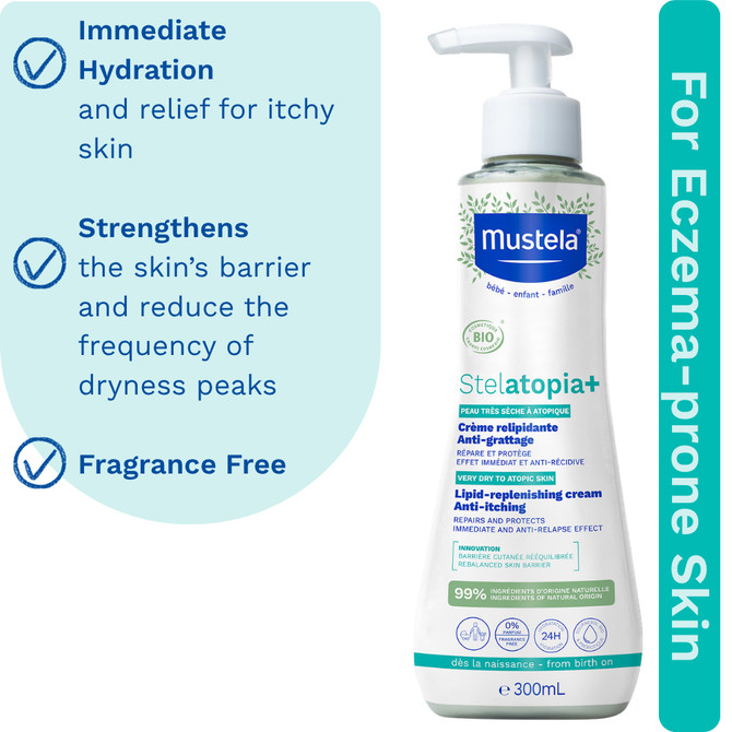 Mustela Stelatopia+ Lipid-Replenishing Cream - for eczema-prone skin - 300ml