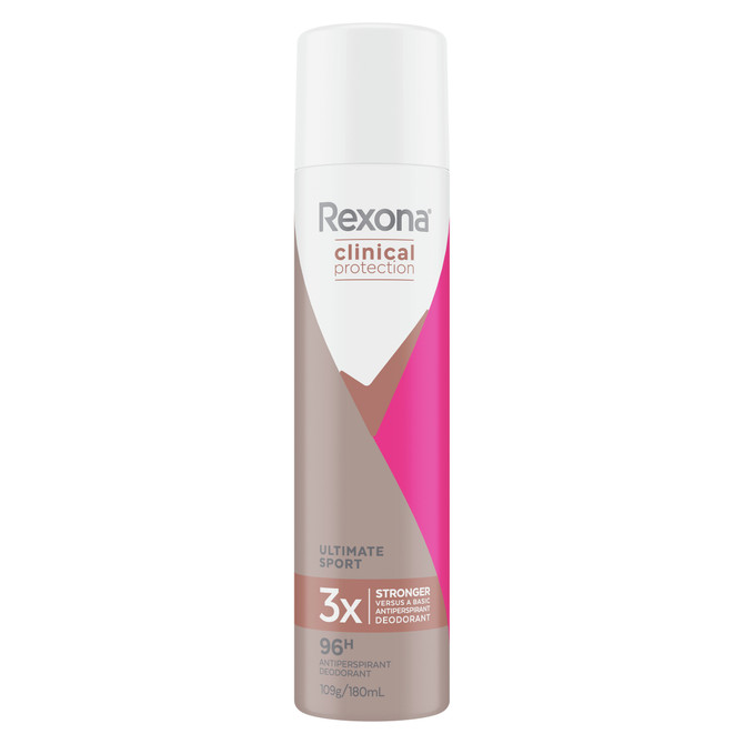 Rexona Clinical Women Antiperspirant Aerosol Ultimate Sport For 3x Stronger Protection* 180 ML 1