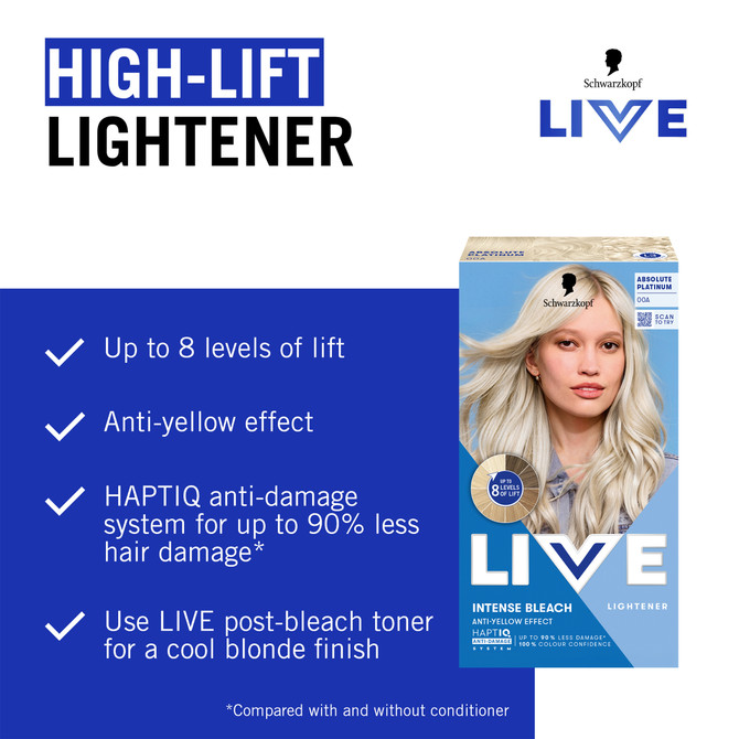 Schwarzkopf LIVE Colour Intense Bleach Absolute Platinum 00A