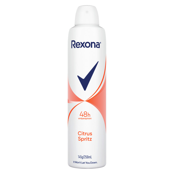 Rexona Women Deodorant Aerosol Antiperspirant Citrus Spritz 48-hour sweat and odour protection 250 ML