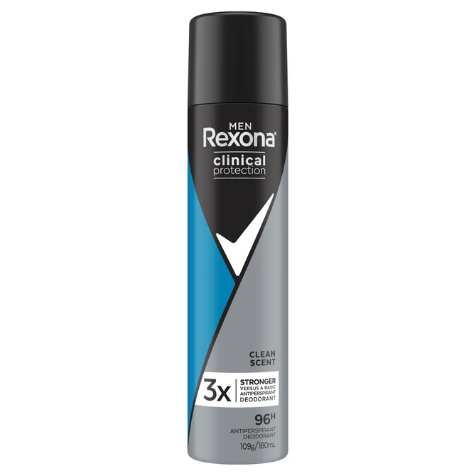 REXONA CLINICAL ANTIPERSPIRANT AEROSOL CLEAN SCENT 180 ML