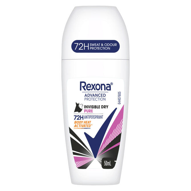 Rexona Women 72H Advanced Roll On Antiperspirant Deodorant Invisible Pure  50 ML