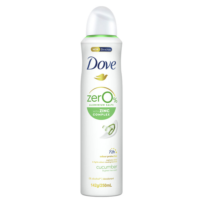 Dove Women Deodorant Aerosol CUCUMBER ZERO % ALUMINUM 250 ML