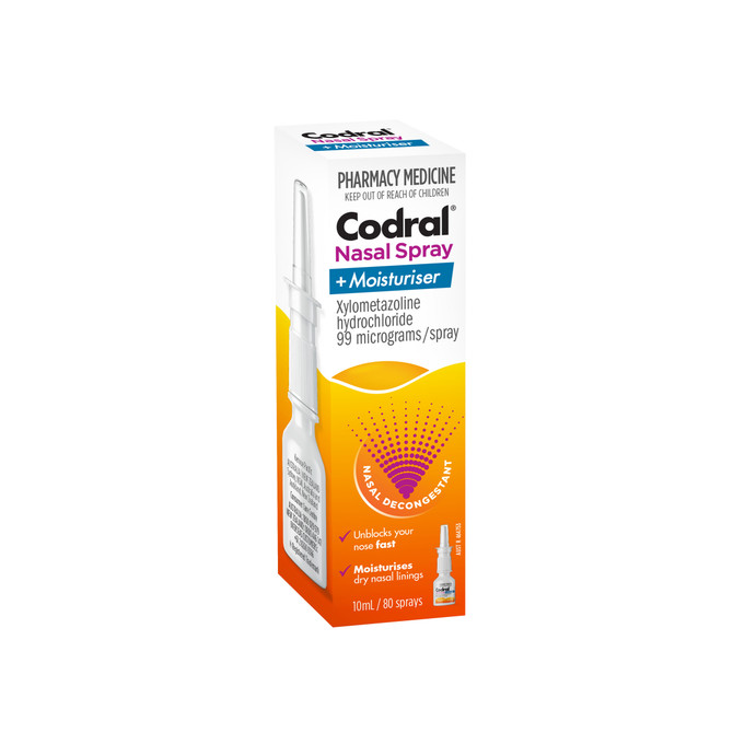 Codral Nasal Spray Decongestant with Moisturiser 10mL –Nasal Spray for Blocked Nose Relief