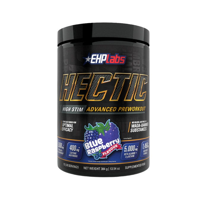 EHPlabs HECTIC High Stim Advanced Preworkout Blue Raspberry 384g