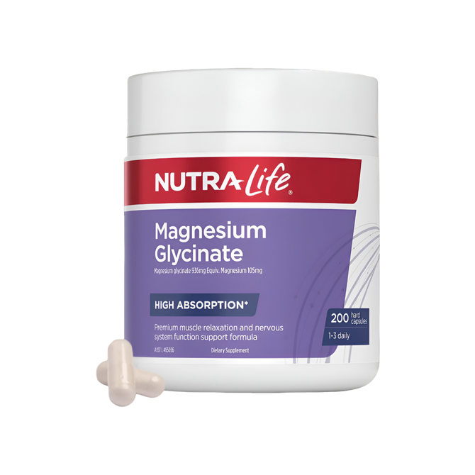 Nutra-Life Magnesium Glycinate 200 Capsules