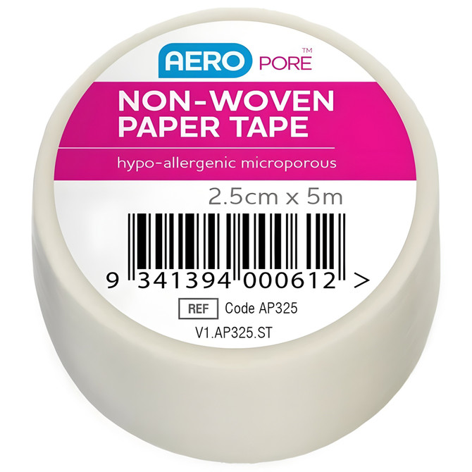 AEROTAPE White Microporous Paper Tape 2.5cm x 5m