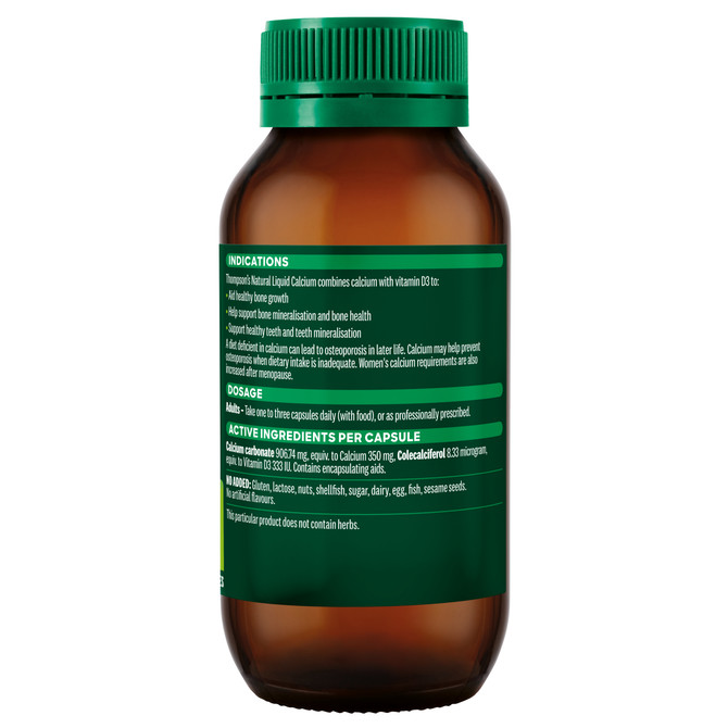 Thompson's Natural Liquid Calcium 60 Capsules