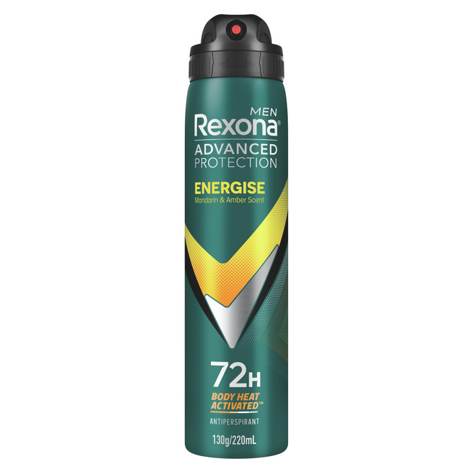 Rexona Men 72H Advanced Aerosol Antiperspirant Deodorant Energise  220 ML