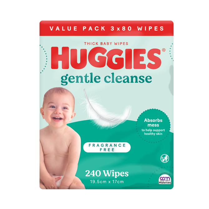 Huggies Gentle Cleanse Baby Wipes Fragrance Free 240 Count